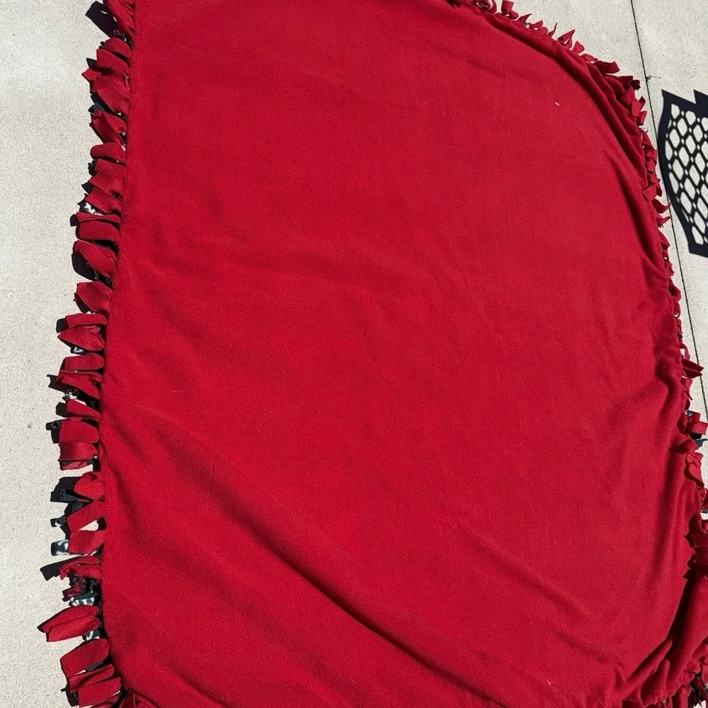 Handmade Fleece Tie Blanket Red Cardinals Snowflakes Christmas Winter Throw